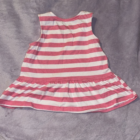Okie Dokie Toddler Girl’s Pink & White Striped Peplum Tank Top Size 3T - Picture 3 of 4